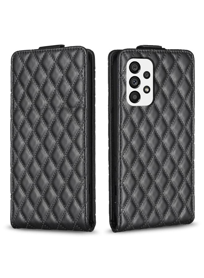 اس-توب جراب لهاتف Samsung Galaxy A72 4G/5G، جراب هاتف جلدي شبكي ماسي قابل للطي عموديًا - Image 1