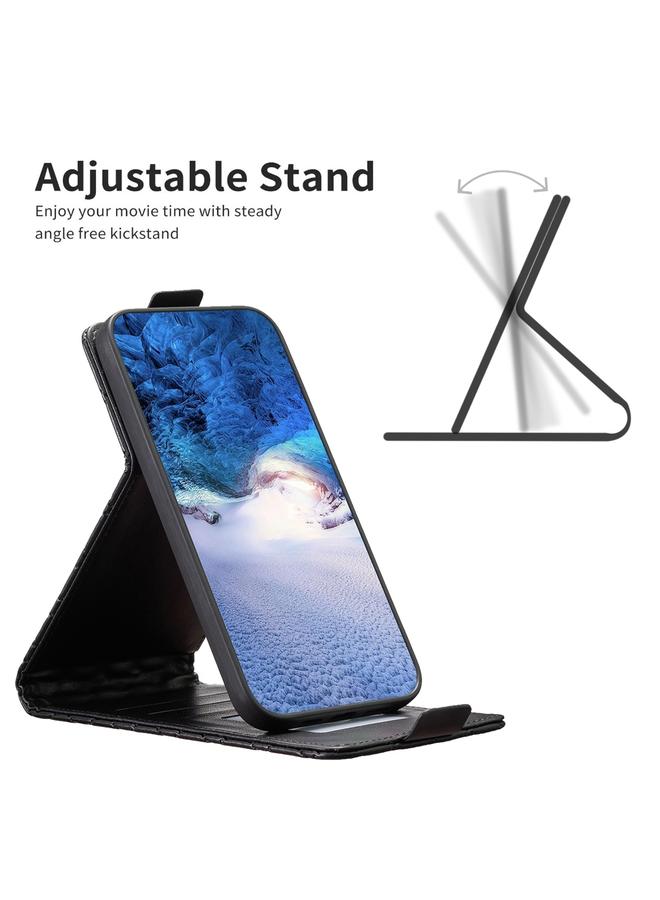 اس-توب جراب لهاتف Samsung Galaxy A72 4G/5G، جراب هاتف جلدي شبكي ماسي قابل للطي عموديًا - Image 4