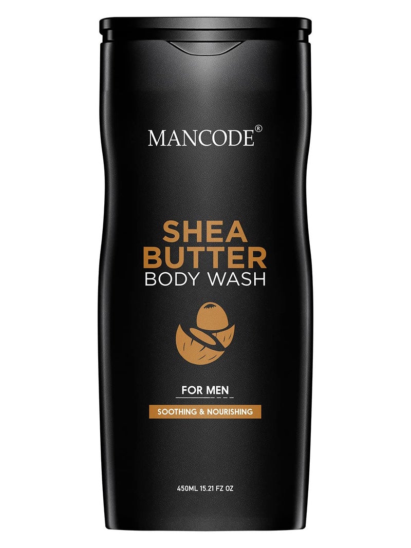 MAN CODE Mancode Sheabutter Body Wash For Men 450ml  For Body Face with Shea butter and Natural Oils Extract  Oil Control  Odor Protection  450 Ml Shower Gel For Men Pack Of 1 - Image 1
