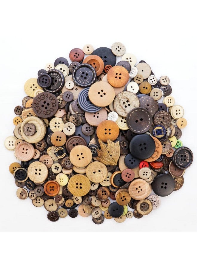 TCOTBE 600 Pcs Assorted Sizes Wooden Buttons Mixed Colors Coconut Shell Wood Handmade Ornament Buttons For Sewing Decorations Diy Arts And Crafts Manual Button Painting - Image 1