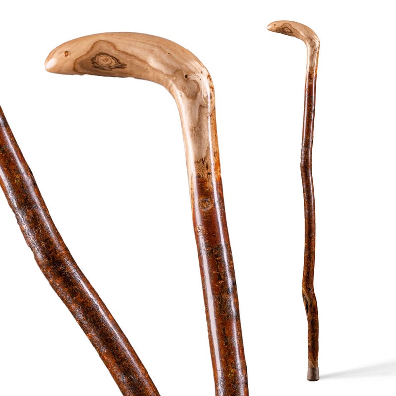 Brazos Rustic Wood Walking Cane, Hardwood, Root Style Handle, for Men & Women, Made in the USA, 37" - Image 1