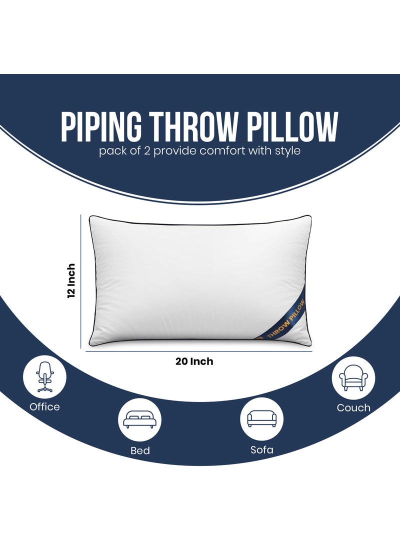 Utopia Bedding Utopia Bedding Throw Pillow Inserts (Pack of 2  White)  12 x 20 Inches Decorative Indoor Pillows for Sofa  Bed  Couch  Cushion Sham Stuffer  - Image 2