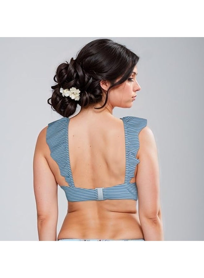 Sheluxe Women's Ruffle V-Neck Bra - Image 2