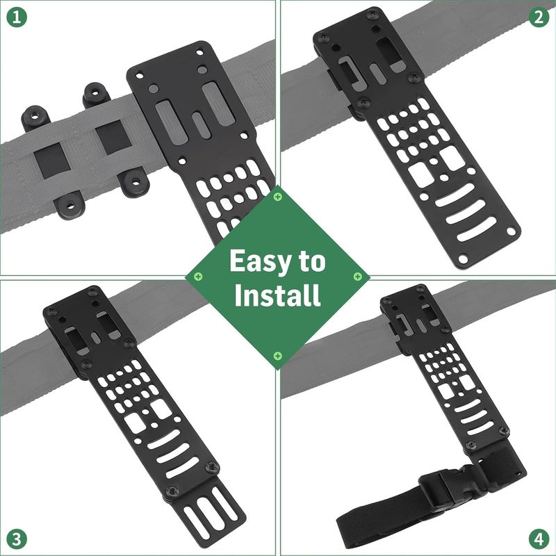 Adjustable Belt with Metal Modular Holster Pistol Adapter, Qls, G-Code Compatible Drop Leg Adjustable Hanging Extension Plate - Image 2