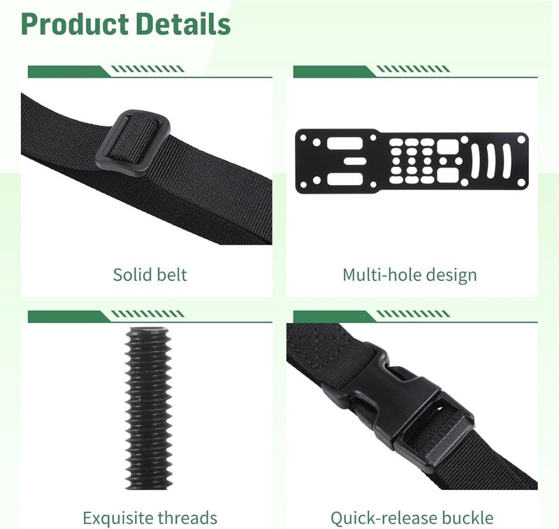 Adjustable Belt with Metal Modular Holster Pistol Adapter, Qls, G-Code Compatible Drop Leg Adjustable Hanging Extension Plate - Image 4