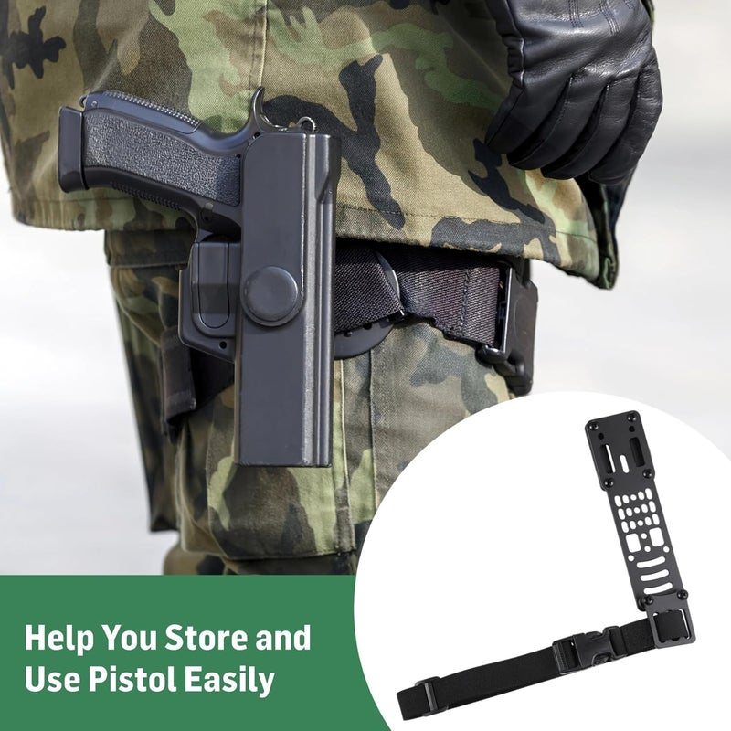Adjustable Belt with Metal Modular Holster Pistol Adapter, Qls, G-Code Compatible Drop Leg Adjustable Hanging Extension Plate - Image 3