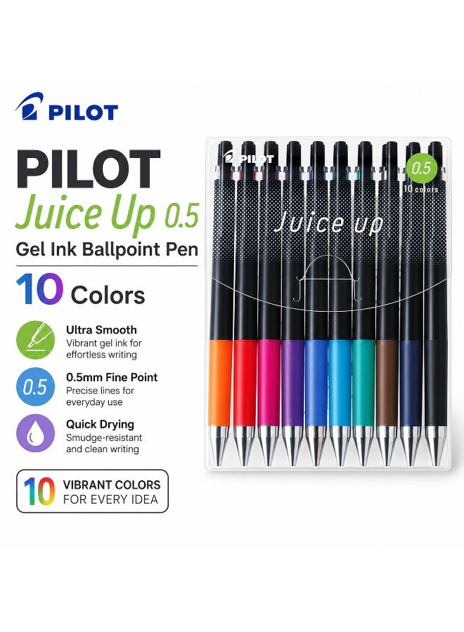 PILOT Juice Up Gel Ink Pen Set LJP200S5-10C, 0.5 mm, 10 assorted colours, Assorted, Gel Ink, 10 pens for journaling - Image 1