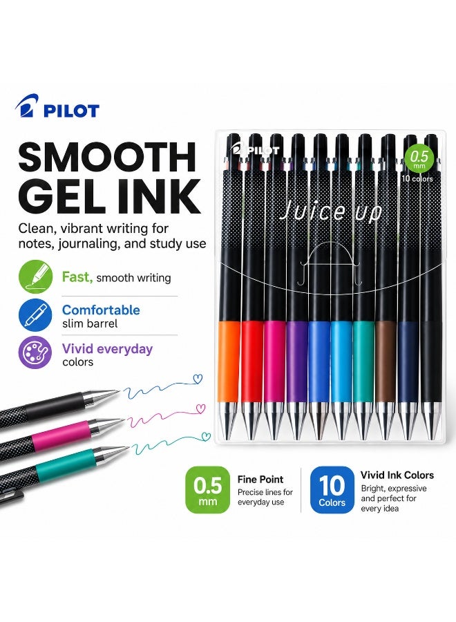 PILOT Juice Up Gel Ink Pen Set LJP200S5-10C, 0.5 mm, 10 assorted colours, Assorted, Gel Ink, 10 pens for journaling - Image 5