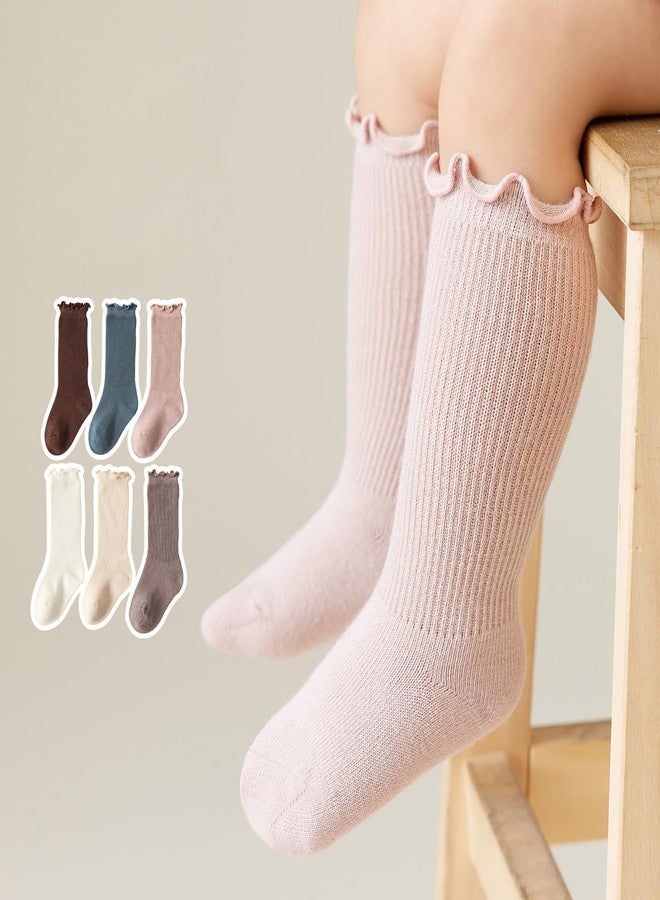Adeimoo Baby Girls Cotton Socks Newborn Keep Warm Solid Color Sock Knee-High Stockings for Infant Toddler 0-6 Months - Image 2