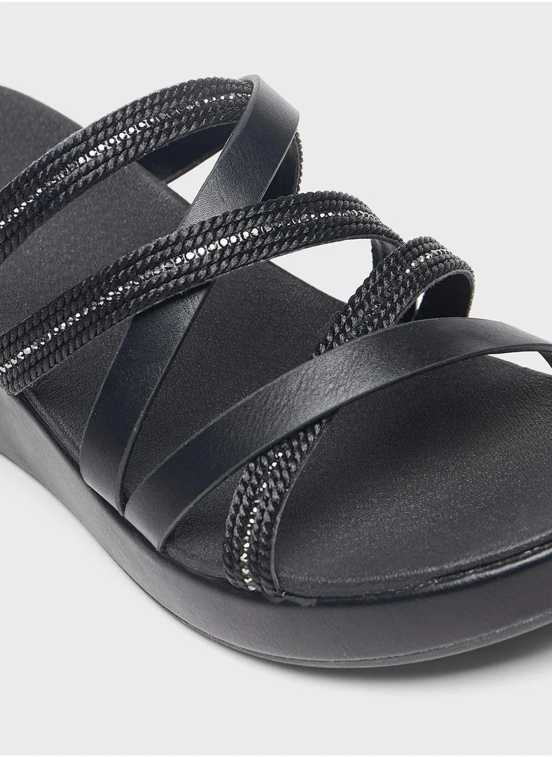 Le Confort Multi Strap Wedge Sandals