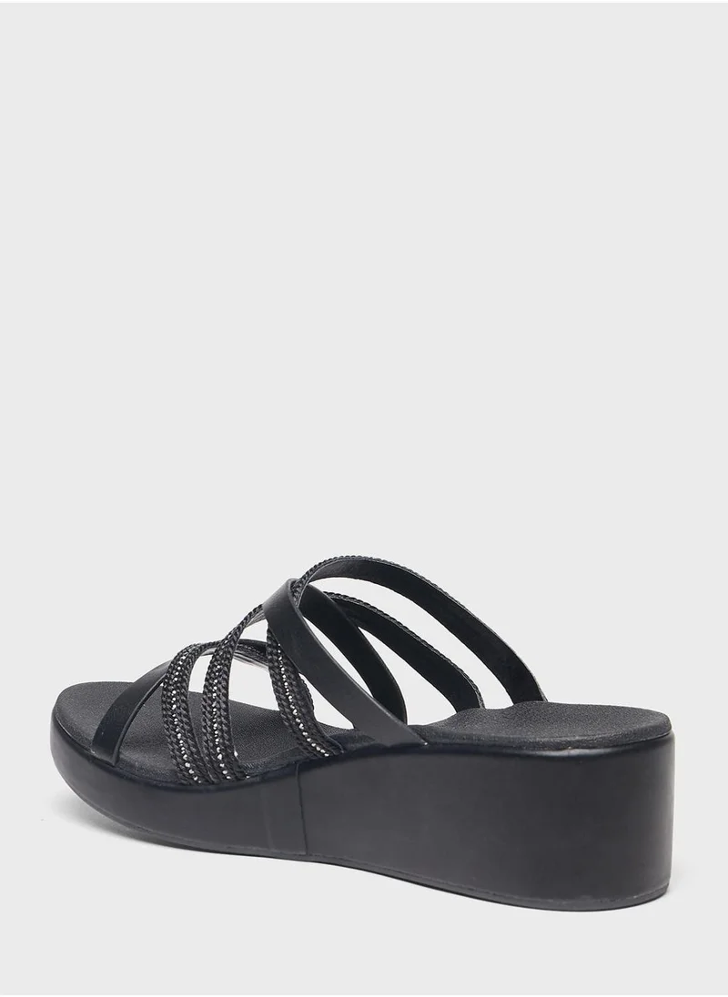 Le Confort Multi Strap Wedge Sandals