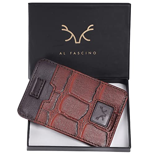 AL FASCINO Leather Credit Card Holder Leather Wallet for Men Slim Minimalist Front Pocket Slim Wallet - Image 5