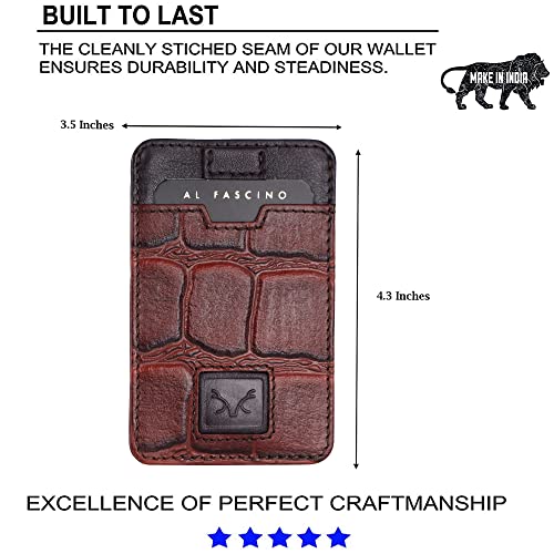 AL FASCINO Leather Credit Card Holder Leather Wallet for Men Slim Minimalist Front Pocket Slim Wallet - Image 3