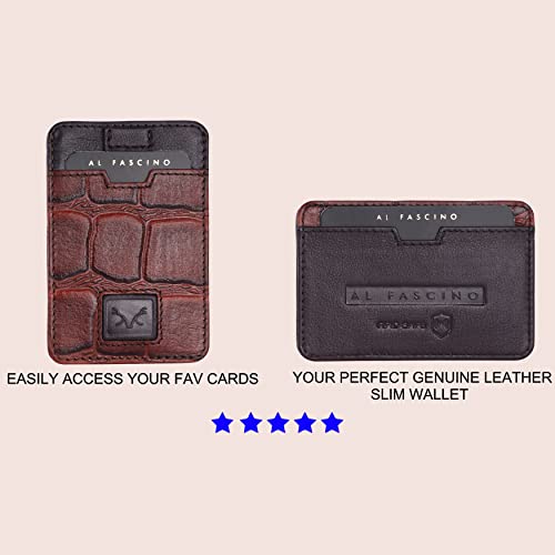 AL FASCINO Leather Credit Card Holder Leather Wallet for Men Slim Minimalist Front Pocket Slim Wallet - Image 4