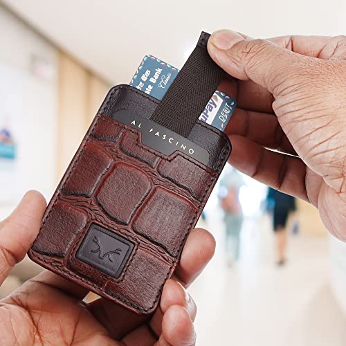 AL FASCINO Leather Credit Card Holder Leather Wallet for Men Slim Minimalist Front Pocket Slim Wallet - Image 2