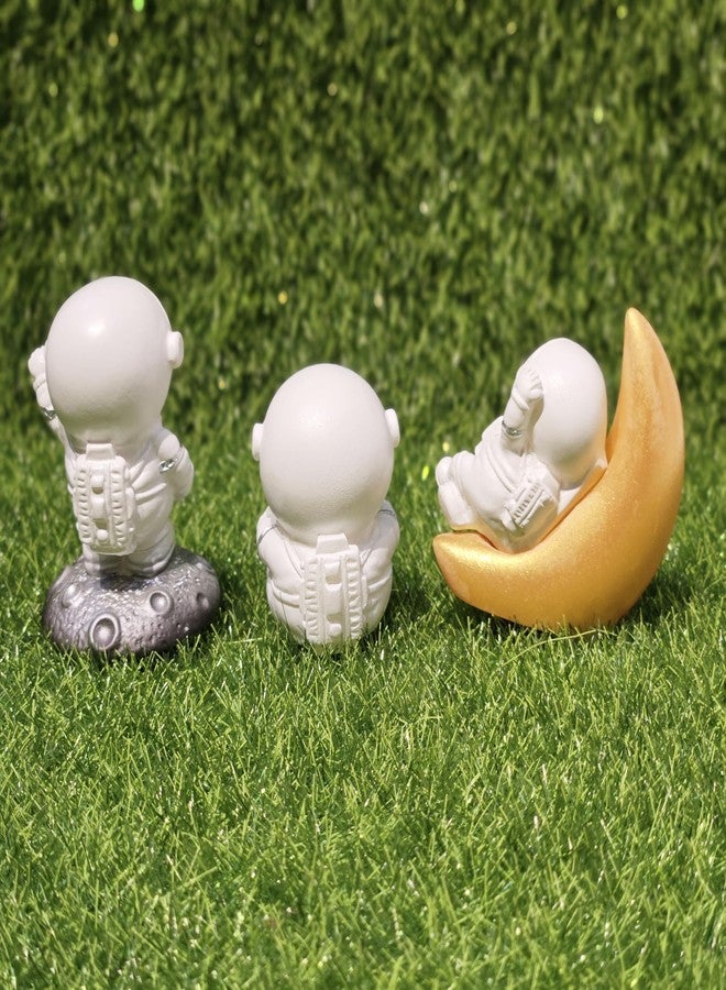 ARUNA DECOR Miniature Astronaut Figurines Set of 6 | Resin Space Toy Statues for Miniature Garden Decor Dollhouse Accessories Fairy Garden Terrarium Bonsai DIY Crafts & Gift Items - Image 4