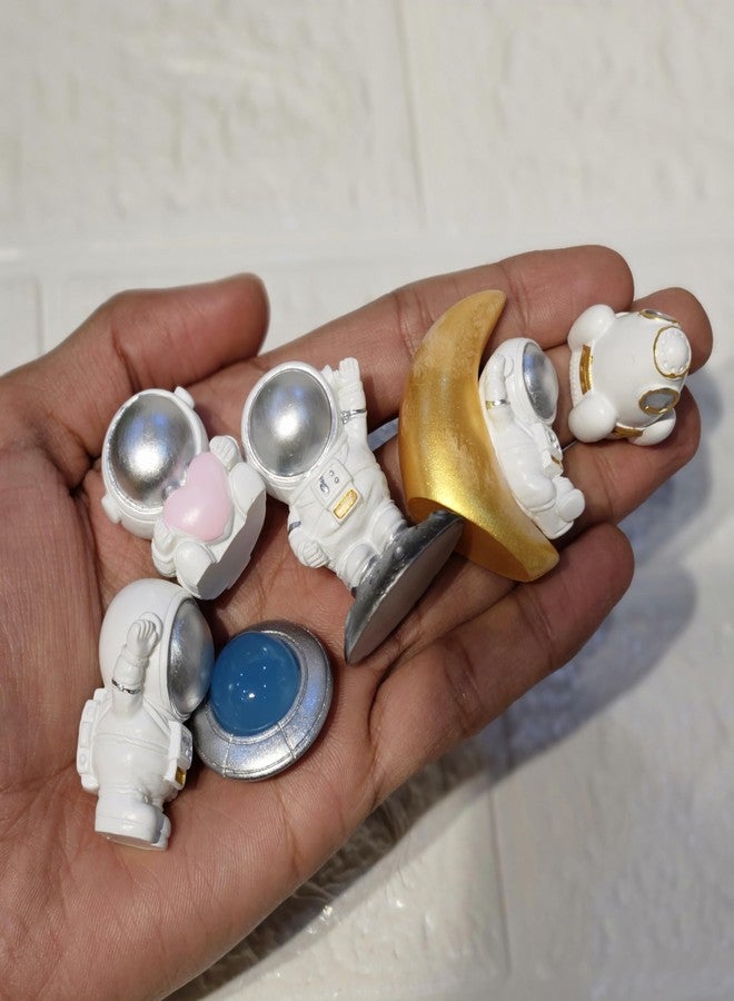 ARUNA DECOR Miniature Astronaut Figurines Set of 6 | Resin Space Toy Statues for Miniature Garden Decor Dollhouse Accessories Fairy Garden Terrarium Bonsai DIY Crafts & Gift Items - Image 2