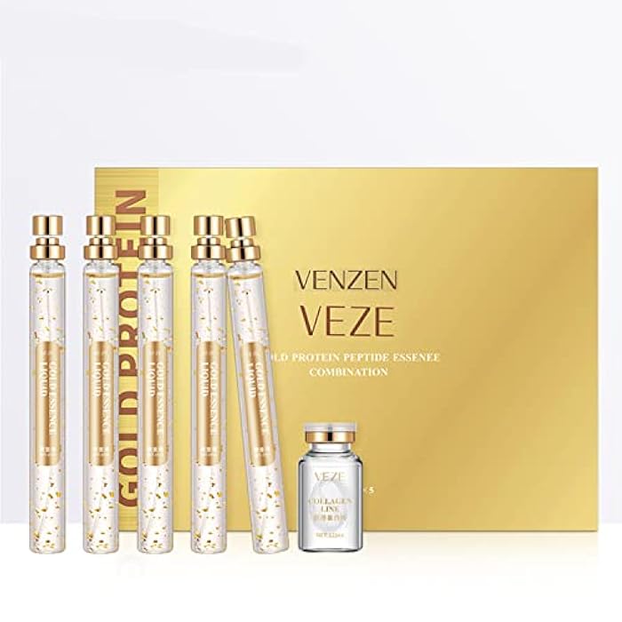 VENZEN Gold Protein Peptide Essence Serum Combination Skin Improve Moisturizing 5x15ml - Image 1