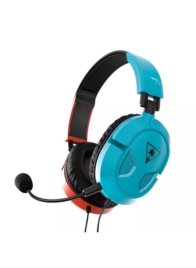 Turtle Beach Recon 50 Red/Blue Gaming Headset for Nintendo Switch, Xbox Series X|S, Xbox One, PS5, PS4, PC & Mobile with 3.5mm Connection - Blue/Red - Image 1