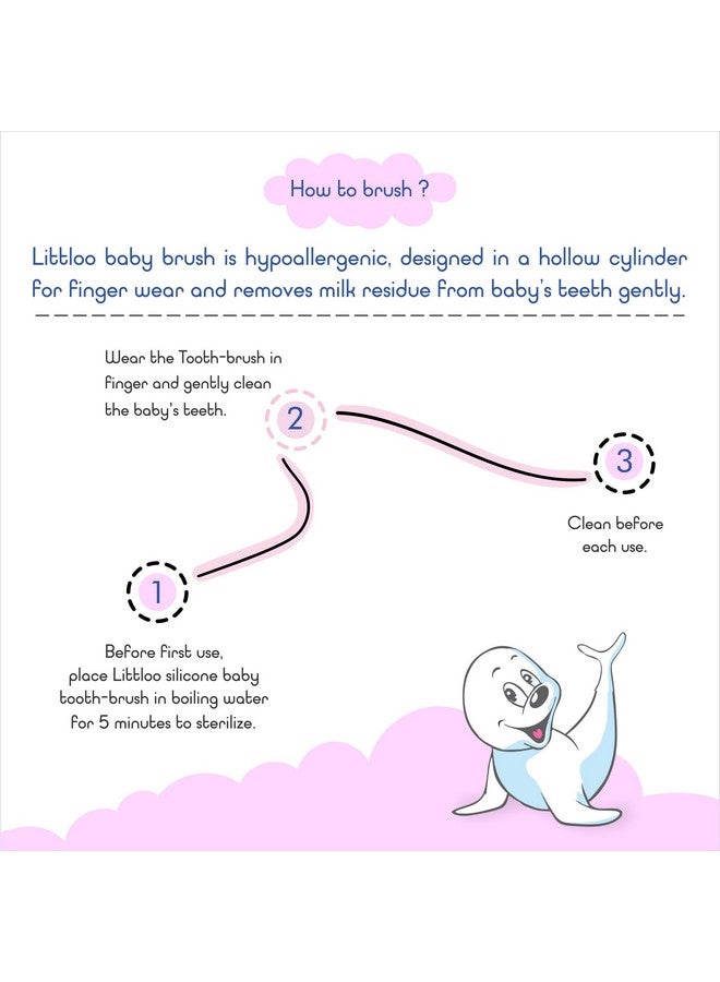 LITTLOO Silicone Baby Finger Manualtoothbrush,Great For Massaging & Cleaning Gums,Bpa-Free,Travel-Friendly Oral Care,Use Soft Brush For Kids & New Born Baby,Kids Finger Toothbrushes -Transparent - Image 3