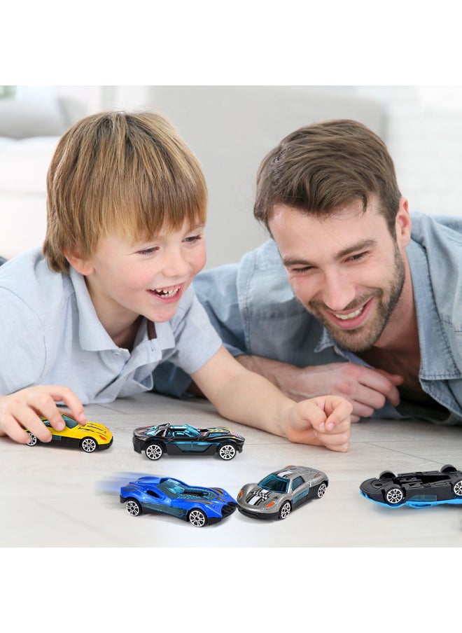 Children's Toy Car Alloy Sliding Racing Car Simulation Car Model Engineering Car Police Car Fire Fighting Suit-Color:6-pack Big Racing Series 125-7  - Image 5