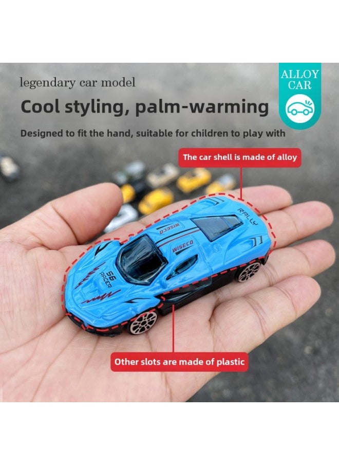Children's Toy Car Alloy Sliding Racing Car Simulation Car Model Engineering Car Police Car Fire Fighting Suit-Color:6-pack Big Racing Series 125-7  - Image 4