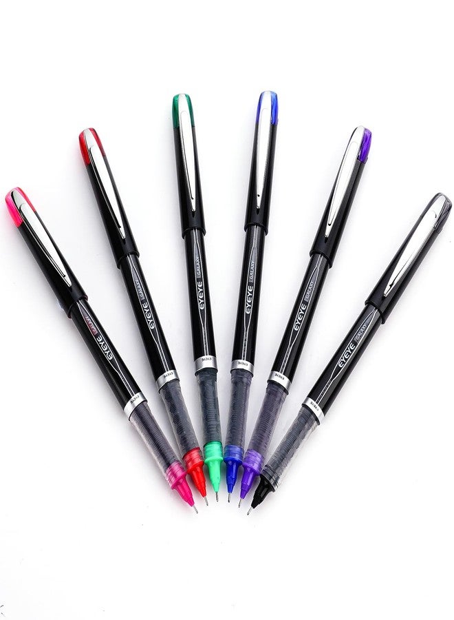 EYEYE 0.5mm Rollerball Pens 6 Assorted Colors, Extra Fine Point Needle Pen Quick Dry, Liquid Ink Pens Fine Point Smooth Writing Pen for Journaling, Note Taking, Office, School Supplies - Image 3