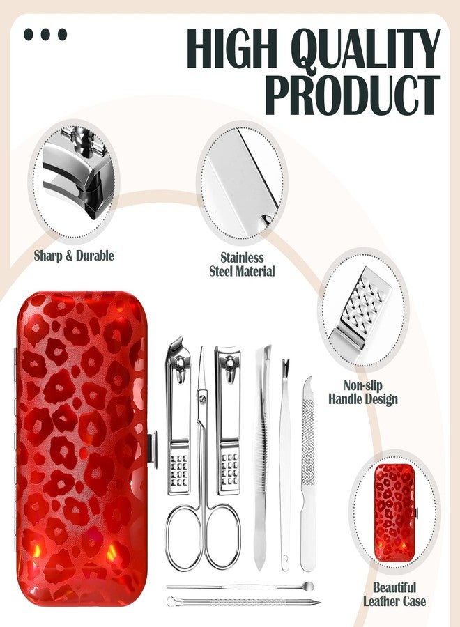 Leriton 30 Sets Bulk Gifts for Women Manicure Set Bulk Professional Nail Care Kit Nail Clippers Kit 8 in 1 Stainless Steel Pedicure Set with Travel Case for Women Men(Laser Leopard Print) - Image 4
