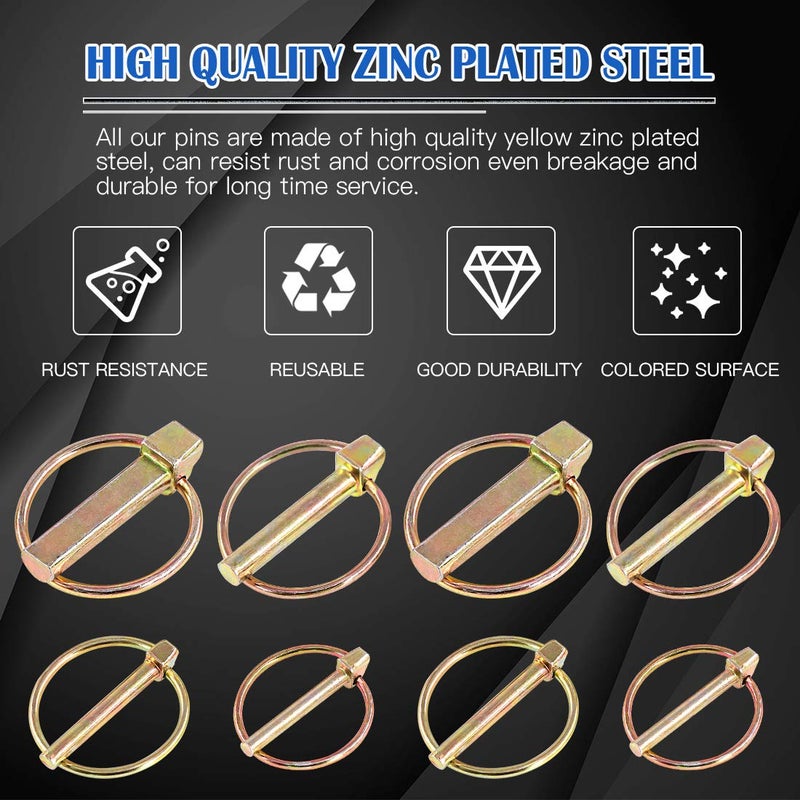 Glarks 30Pcs Heavy Duty Lynch Pin Assortment Kit for Farm Tractors Trailers Trucks Mowers - Image 3