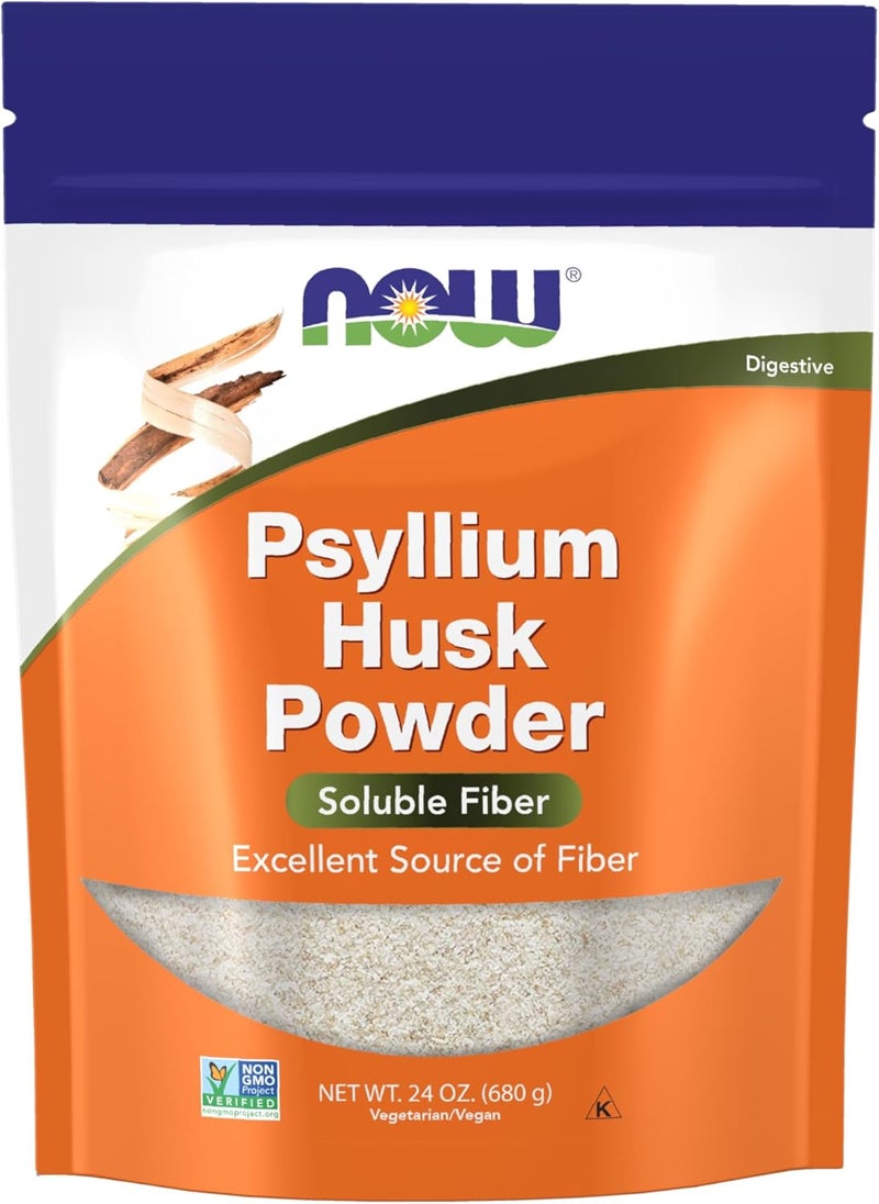 Now Foods Supplements, Psyllium Husk Powder, Nongmo Project Verified, Soluble Fiber, 24 Ounce - Image 1