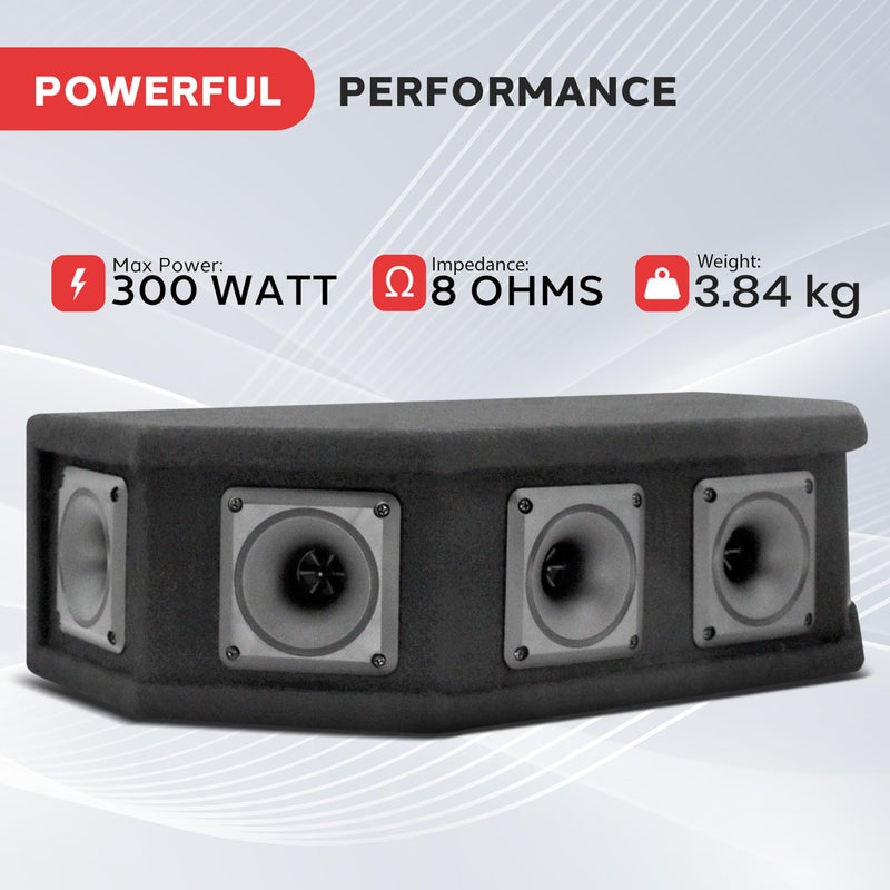 Pyle-Pro 6 Way DJ Speaker System, 300 Watt Peak Power, 150 RMS, Six 2.5 Inch Piezo Horn Tweeters, 8 Ohm Impedance, Full Range Audio Reproduction, Black Carpeted Finish - Image 3
