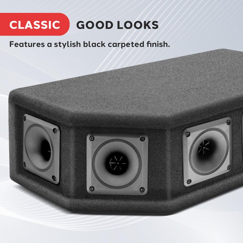 Pyle-Pro 6 Way DJ Speaker System, 300 Watt Peak Power, 150 RMS, Six 2.5 Inch Piezo Horn Tweeters, 8 Ohm Impedance, Full Range Audio Reproduction, Black Carpeted Finish - Image 4