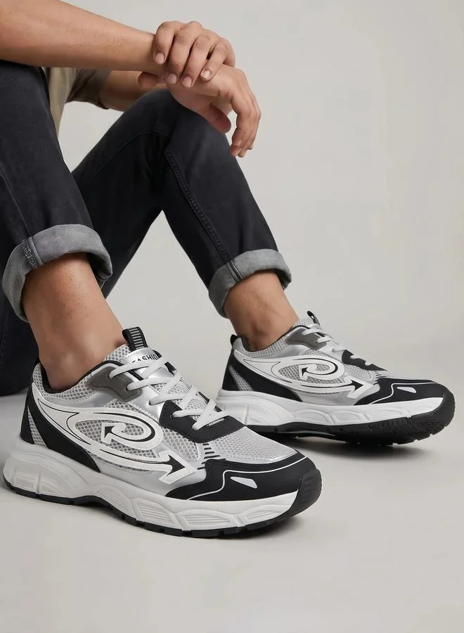 Styli  Men White Mesh Athletic Sneakers for Men | Best Price UAE