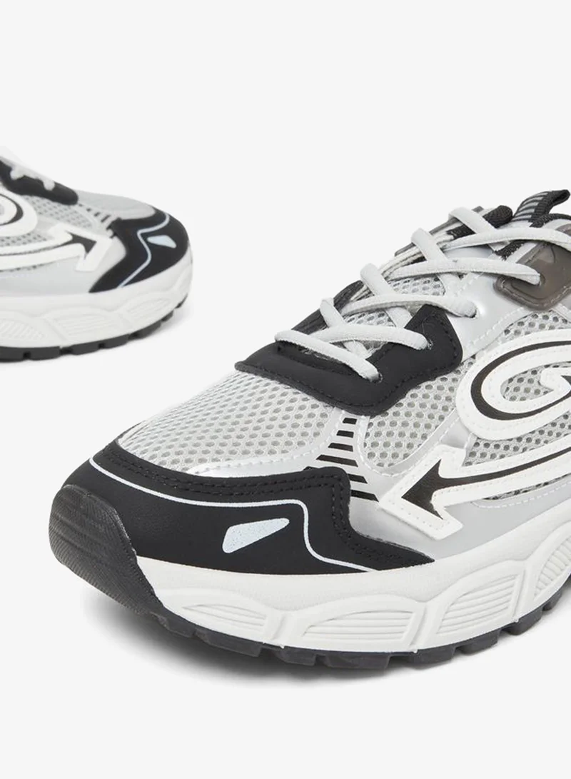 Styli  Men White Mesh Athletic Sneakers for Men | Best Price UAE