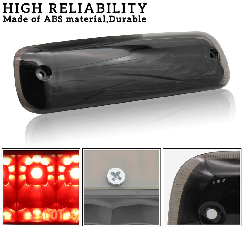 KEWISAUTO ضوء الفرامل الثالث LED لجيروك 97-01، ضوء توقف مركزي مرتفع مدخن أسود من KEWISAUTO لجيب جيروك 1997 1998 1999 2000 2001 ملحقات (1 قطعة، استبدال# 55155614AE) - Image 3