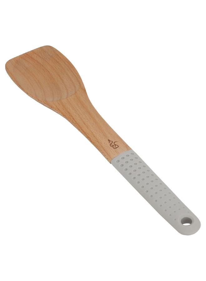 السيف  ملعقة تقديم خشبية بمقبض سيليكون بني - Image 1
