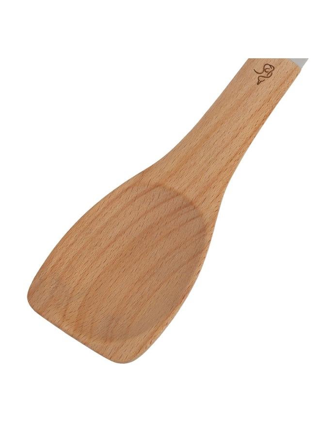 السيف  ملعقة تقديم خشبية بمقبض سيليكون بني - Image 3