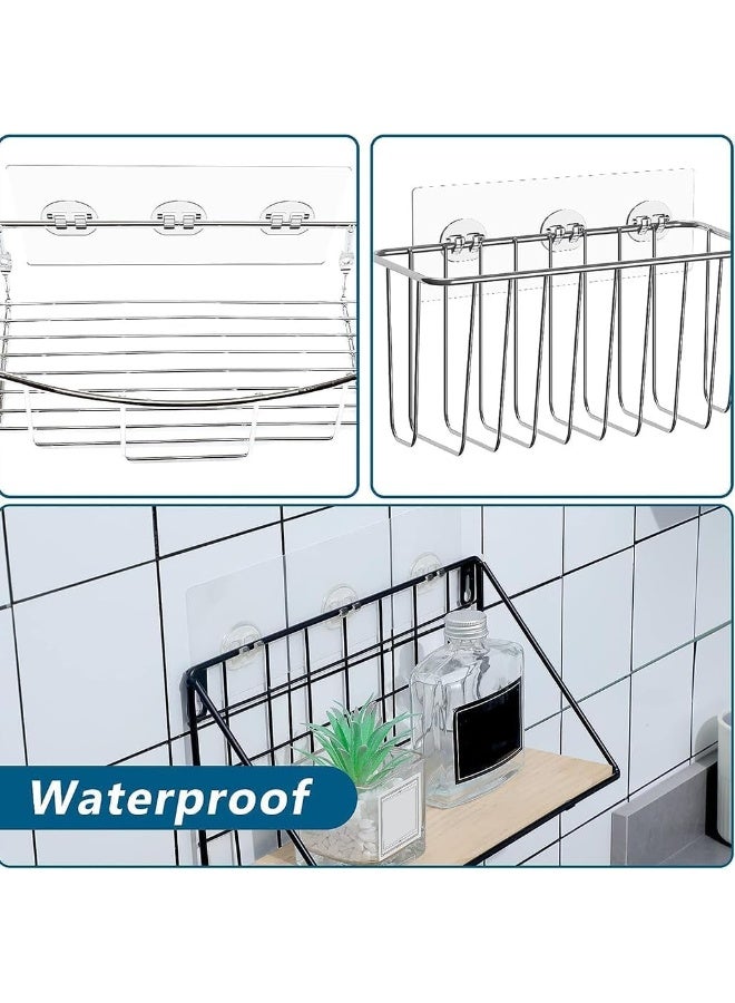 6 Pcs Corner Shower Caddy Adhesive Replacement Hook, Transparent Adhesive Stickers for Shower Caddy Shelves Rack Basket Holder No Drilling, Clear Wall Hanging Hook with Strong Sticky for Kitchen - Image 2