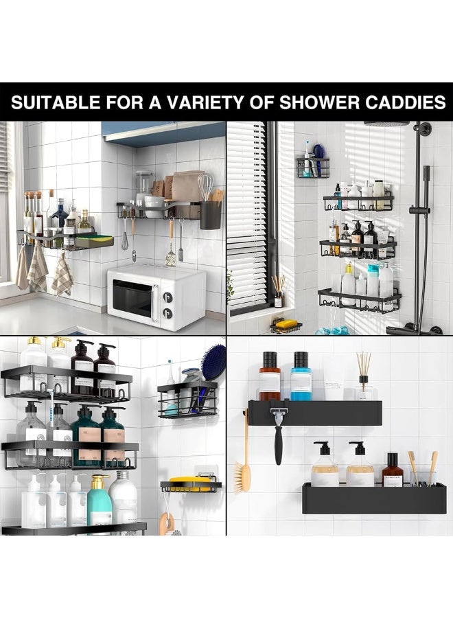 6 Pcs Corner Shower Caddy Adhesive Replacement Hook, Transparent Adhesive Stickers for Shower Caddy Shelves Rack Basket Holder No Drilling, Clear Wall Hanging Hook with Strong Sticky for Kitchen - Image 4