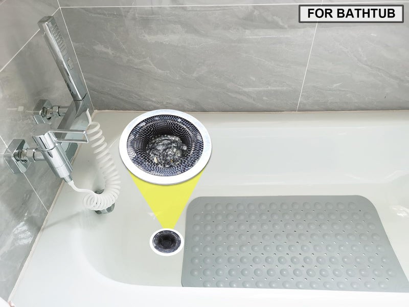 Seatery 2PCS Tub Drain Hair Catcher - 2.75 inch Shower Drain Mesh Strainer, Stainless Steel Shower Bathtub Drain Cover, Bathroom Sink Strainer Filter Basket for Bathroom Sink, Wash Basin Floor Drain - Image 4