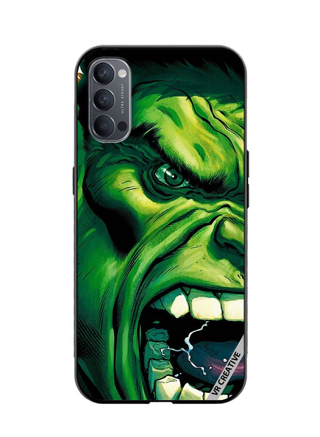 VR CREATIVE Protective Case Cover For Oppo Reno4 Pro 5G Hulk Face Design Multicolour - Image 1