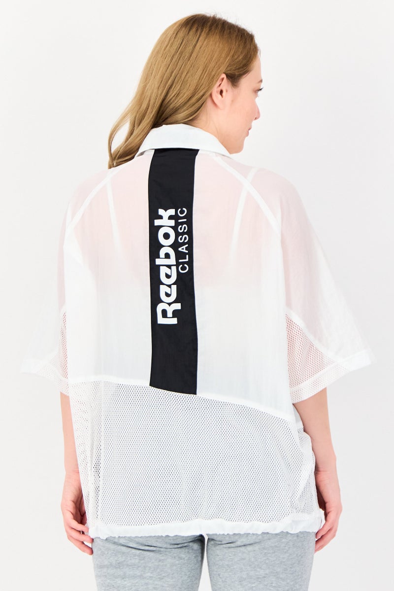 Reebok Women Sportswear Fit Brand Logo Half Zip Training Top, Multicolor - Image 3