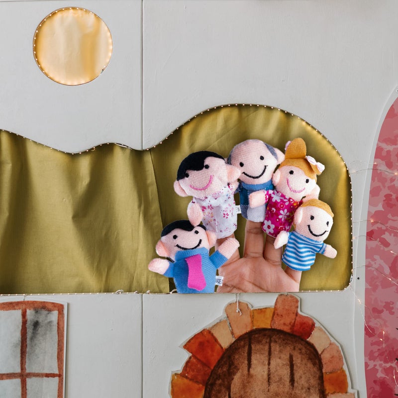 Super Z Outlet Mini Grandparents, Mom & Dad, Brother & Sister Family Style Finger Puppets for Children, Shows, Playtime, Schools - 6 Piece (Family 1) - Image 5