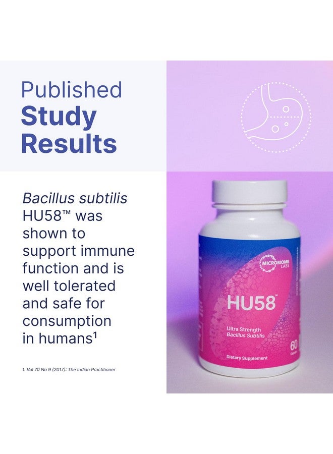 مختبرات الميكروبيوم بروبيوتيك HU58 Bacillus Subtilis من Microbiome Labs للنساء والرجال - بروبيوتيك عالي الفعالية لصحة الجهاز الهضمي ودعم المناعة - كبسولات يومية تحتوي على 10 مليارات وحدة تشكيل مستعمرة (60 كبسولة) - Image 4