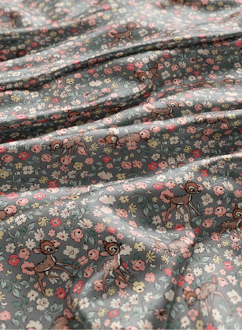 Vellato Al Lail Aramny Silk Fabric By The Yard Grey Pink Floral Deer Jalabiya Makhweer Dressmaking 58 Inches Width - Image 3