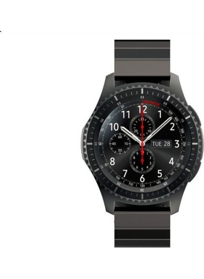 NIBEMINENT For Samsung Gear S3 Watch Strap Men Link Bracelet Stainless Steel Band Metal Clasp Silver - Image 2