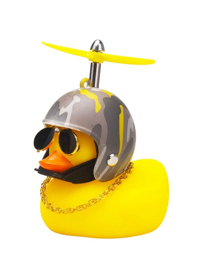 wonuu Rubber Duck Car Decorations Cute Yellow Duck Car Dashboard Ornaments With Propeller - Image 1