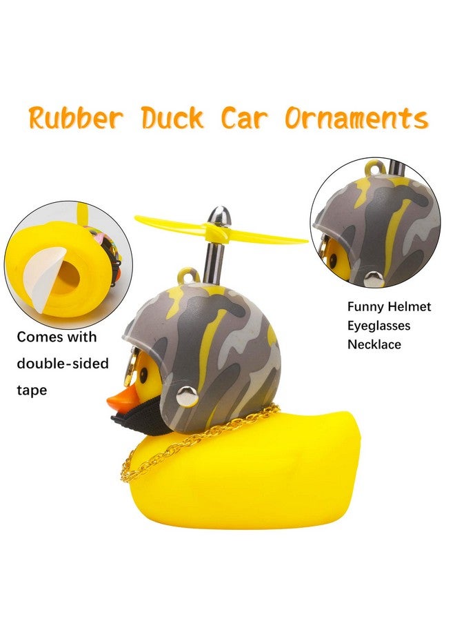 wonuu Rubber Duck Car Decorations Cute Yellow Duck Car Dashboard Ornaments With Propeller - Image 4