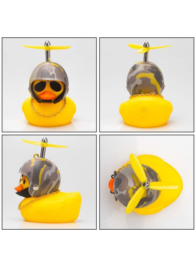 wonuu Rubber Duck Car Decorations Cute Yellow Duck Car Dashboard Ornaments With Propeller - Image 5