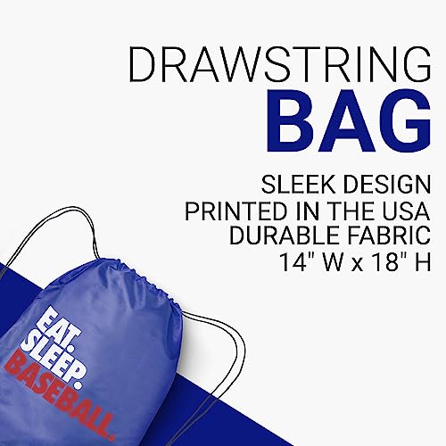 ChalkTalkSPORTS Baseball Sport Pack Drawstring Bag | Eat Sleep Baseball | Royal - Image 3